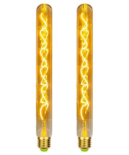 Edison Vintage Glühbirne E27, E27 LED Vintage Dimmbar 4W LED Röhre in 30CM Länge, Retro LED Lampe Warmweiß LED Flötenrohr Glühbirne E27 Vintage Ideal für Wandlampe,Steampunk-Lampen,Stehlampe, 2 Stück